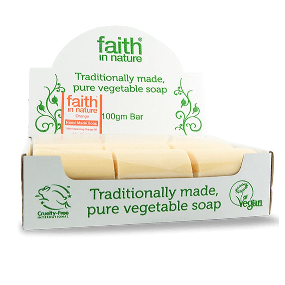 Faith in Nature Orange soap unwrapped x (Full Box of 18)