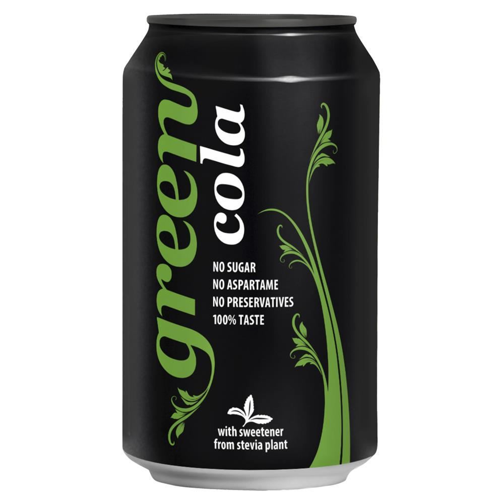 Green Cola 330ml Can - No calorie stevia sweetened cola - 6 Pack