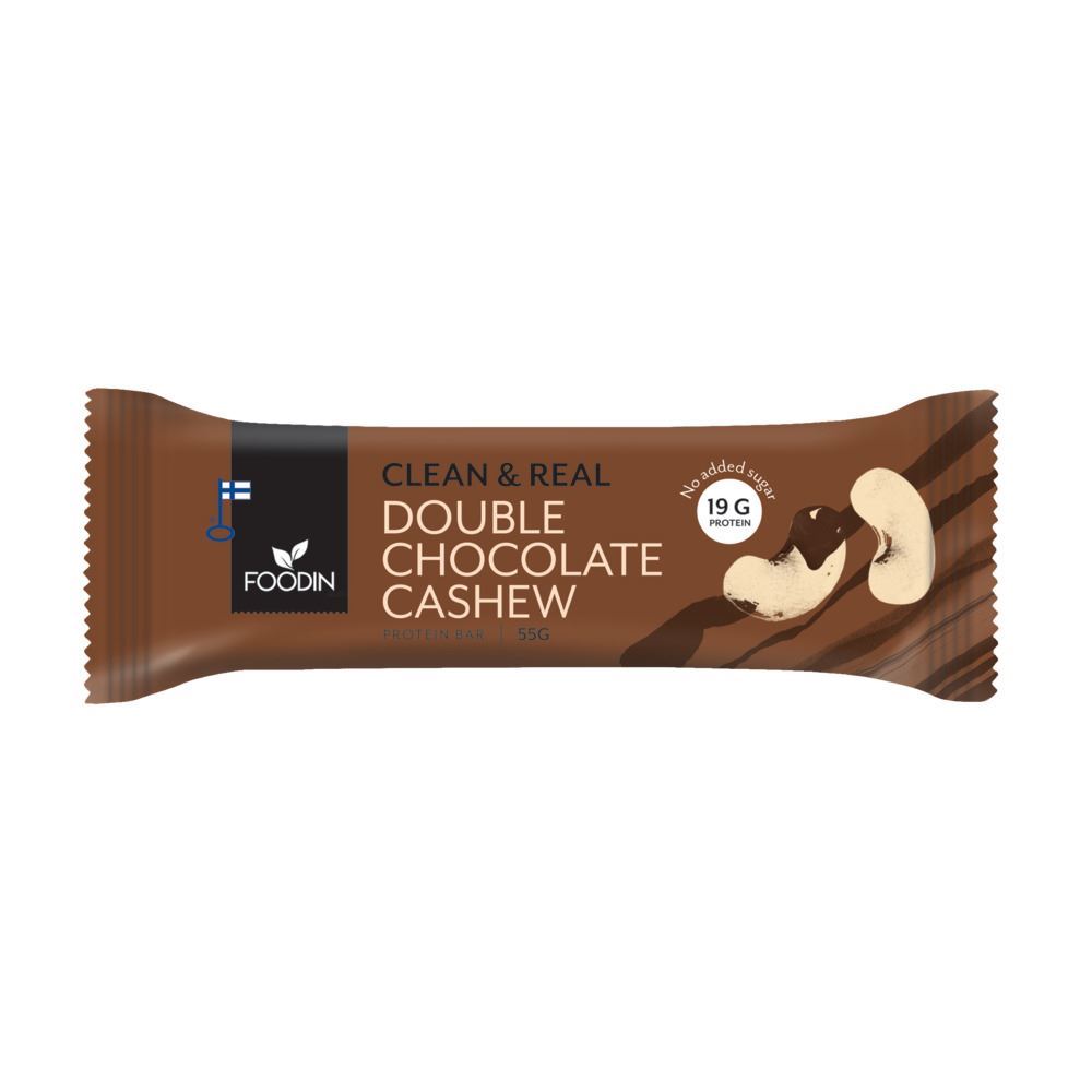 Foodin Clean & Real Protein Bar Double Chocolate Cashew 55g - 12 Pack