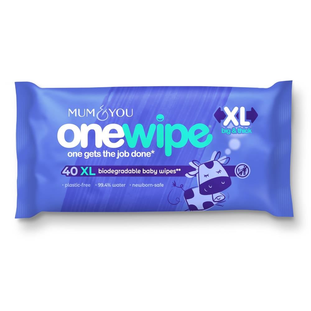 Mum & You Onewipe Extra large big & thick biodegradable 40 wipes