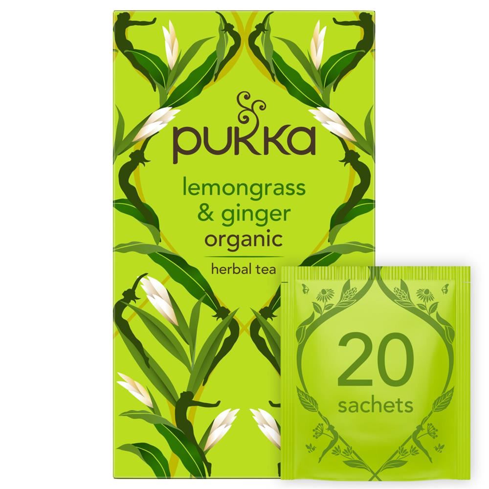 Pukka Herbs Organic Lemongrass & Ginger Herbal Tea 20 sachets