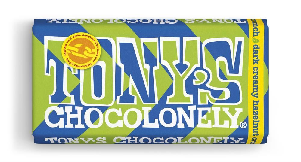 Tonys Chocolonely Tony's Chocolonely Dark Creamy Hazelnut Crunch 180g - 15 Pack