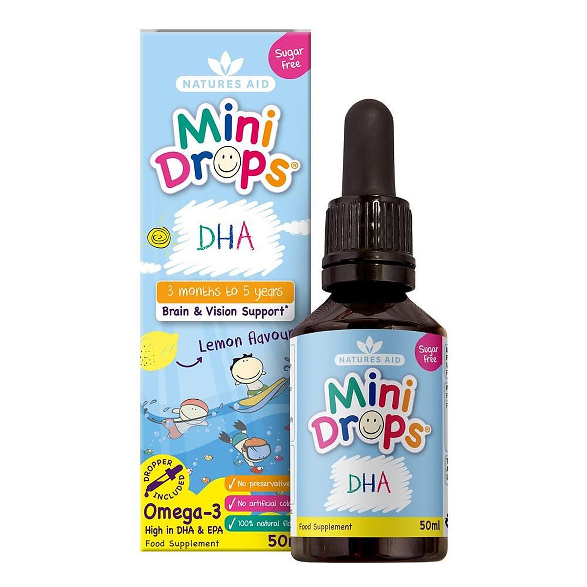 Natures Aid DHA Mini Drops for infants and children 50ml