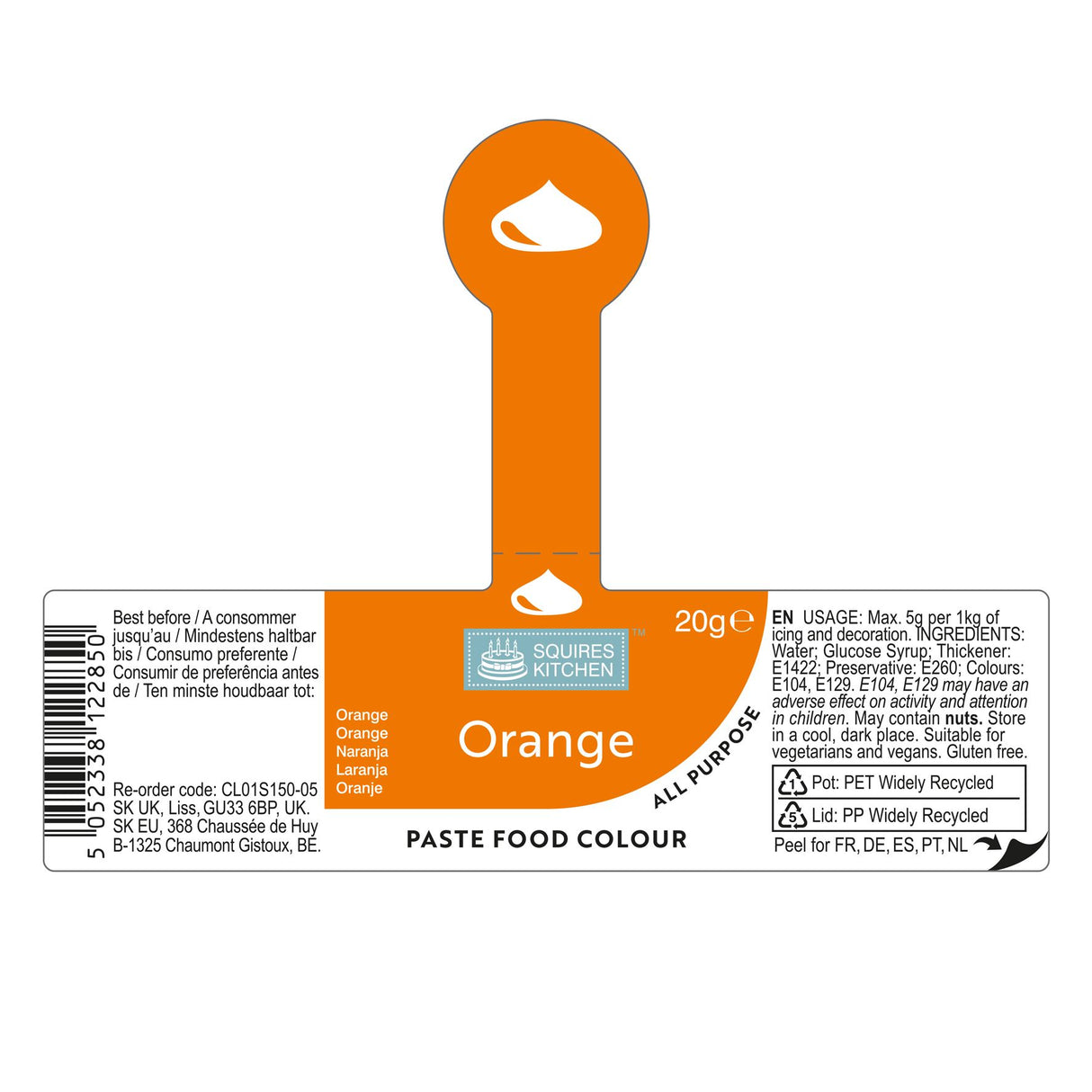 Squires Kitchen Food Colouring Paste Gel 20g - All Shades