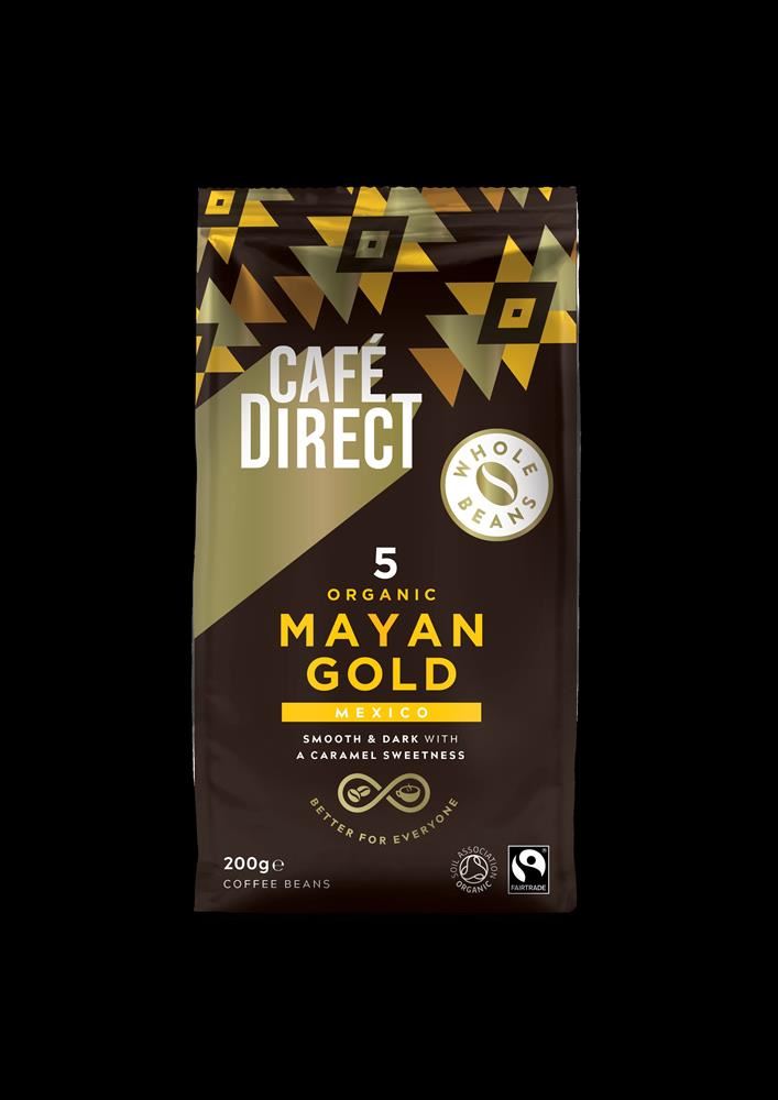 Cafedirect FT Whole Bean Mayan Gold Organic Coffee 200g