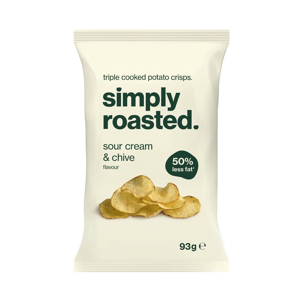 Simply Roasted Sour Cream & Chive Crisps 93g - 12 Pack