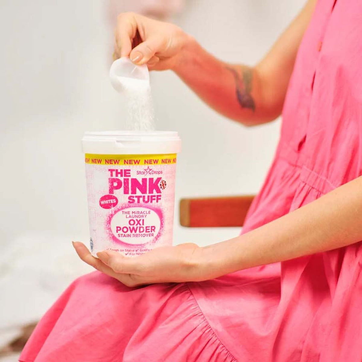 The Pink Stuff Miracle Laundry Oxi Powder Stain Remover for Whites 1kg - image 5