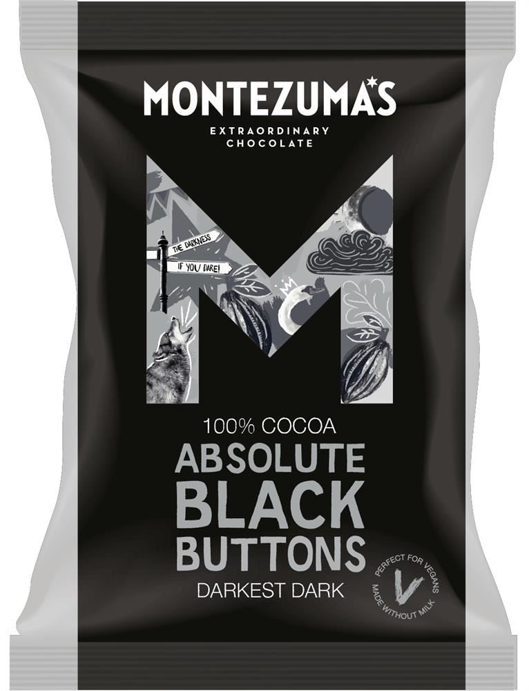 Montezumas Chocolate Absolute Black Buttons Darkest Dark Chocolate Buttons 120g