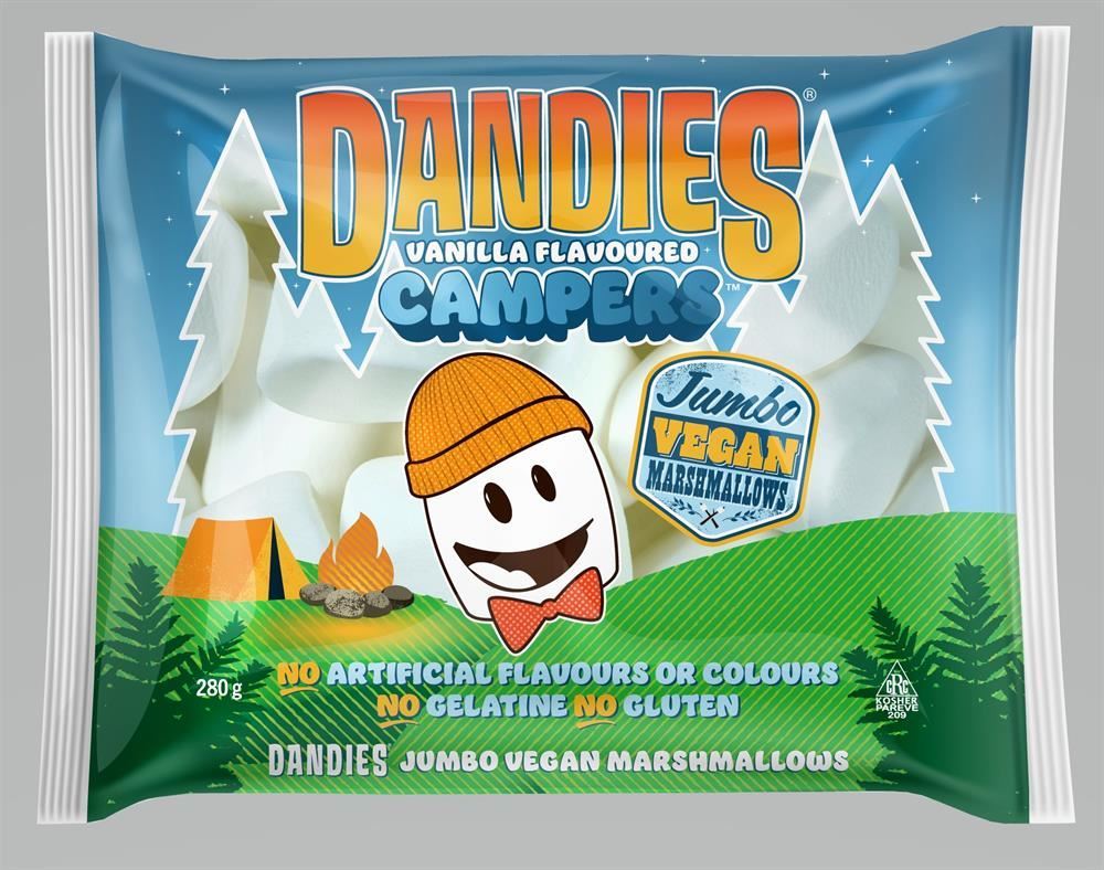 Dandies Vegan Vanilla Jumbo Campers Marshmallows 280g - 10 Pack