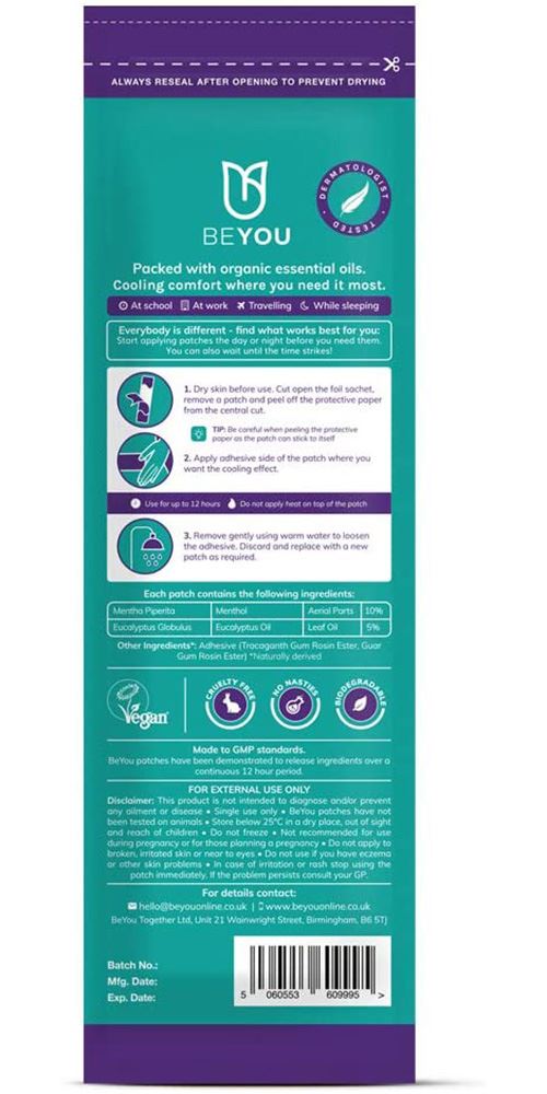 BeYou Monthly Patches, Menstrucal Cups, Foam & Anti-Chafing Cream - All Sizes