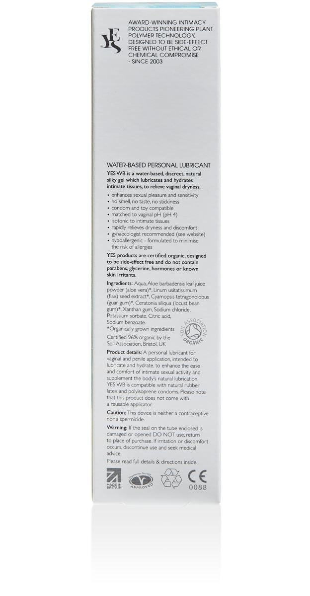 YES WB Organic Water Based Personal Lubricant