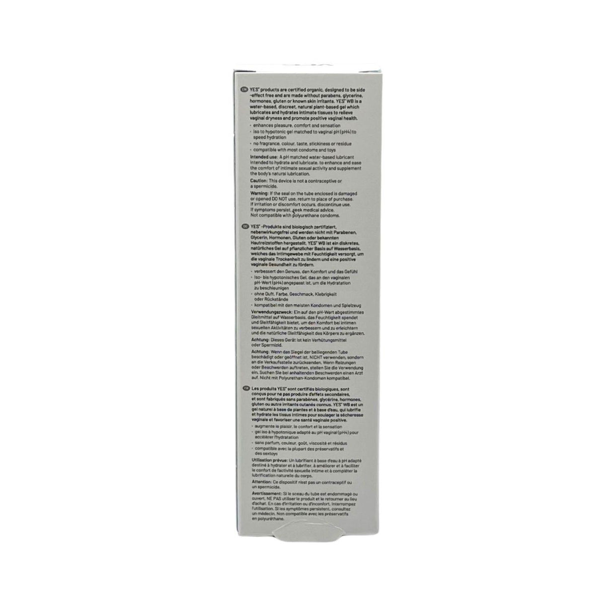 YES WB Organic Water Based Personal Lubricant