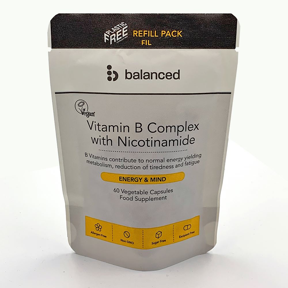 Balanced Vitamin B Complex 60 Veggie Caps - Refill Pouch