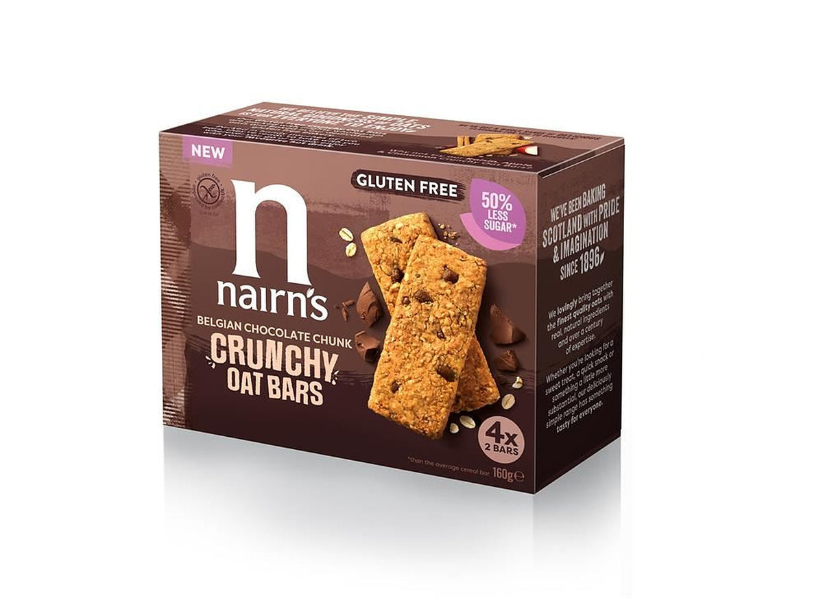 Nairns Nairn's Gluten Free Belgian Choc Chunk Crunchy Oat Bars 160g