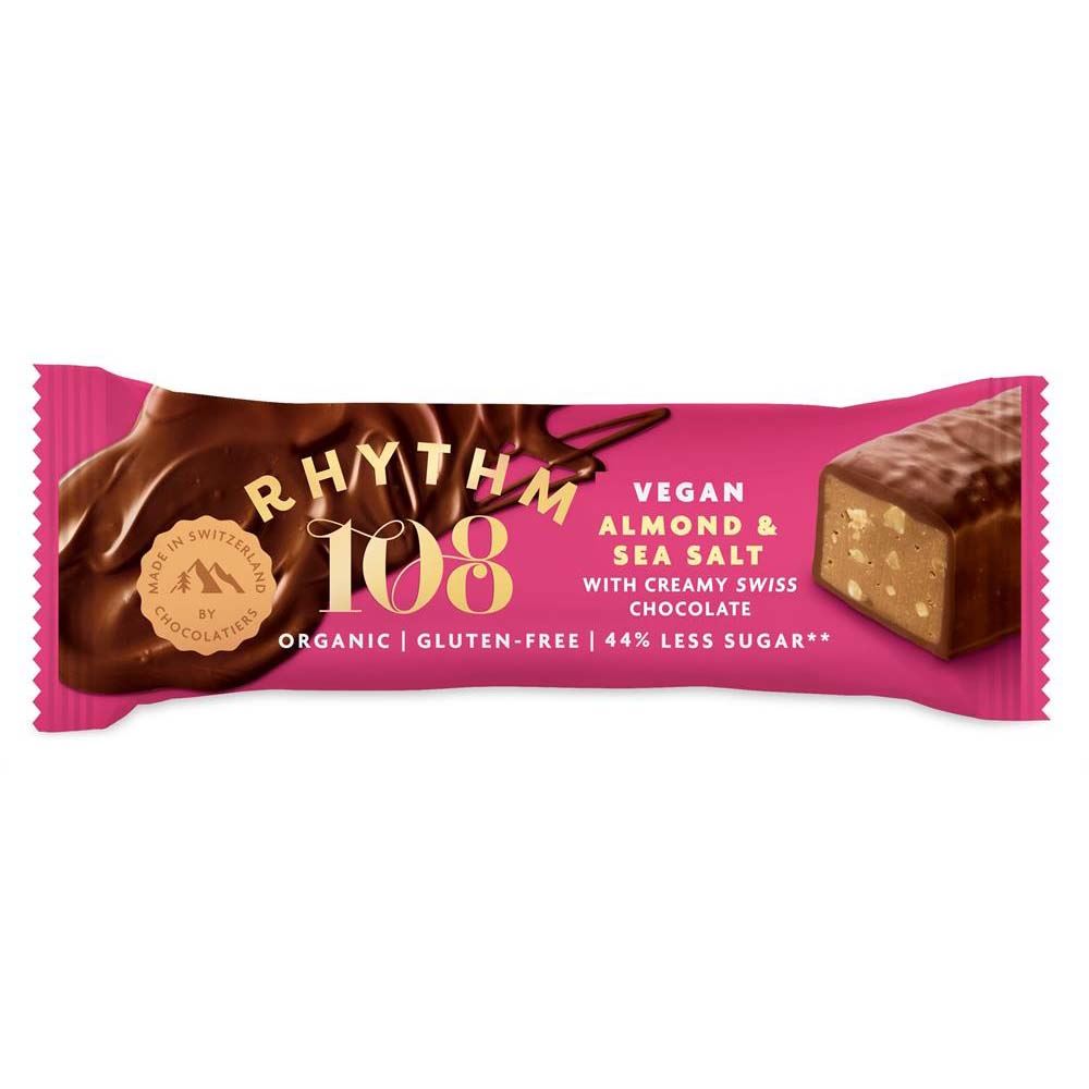 Rhythm 108 A Swiss chocolate coated bar - Sweet 'N' Salty Almond flavour 33g