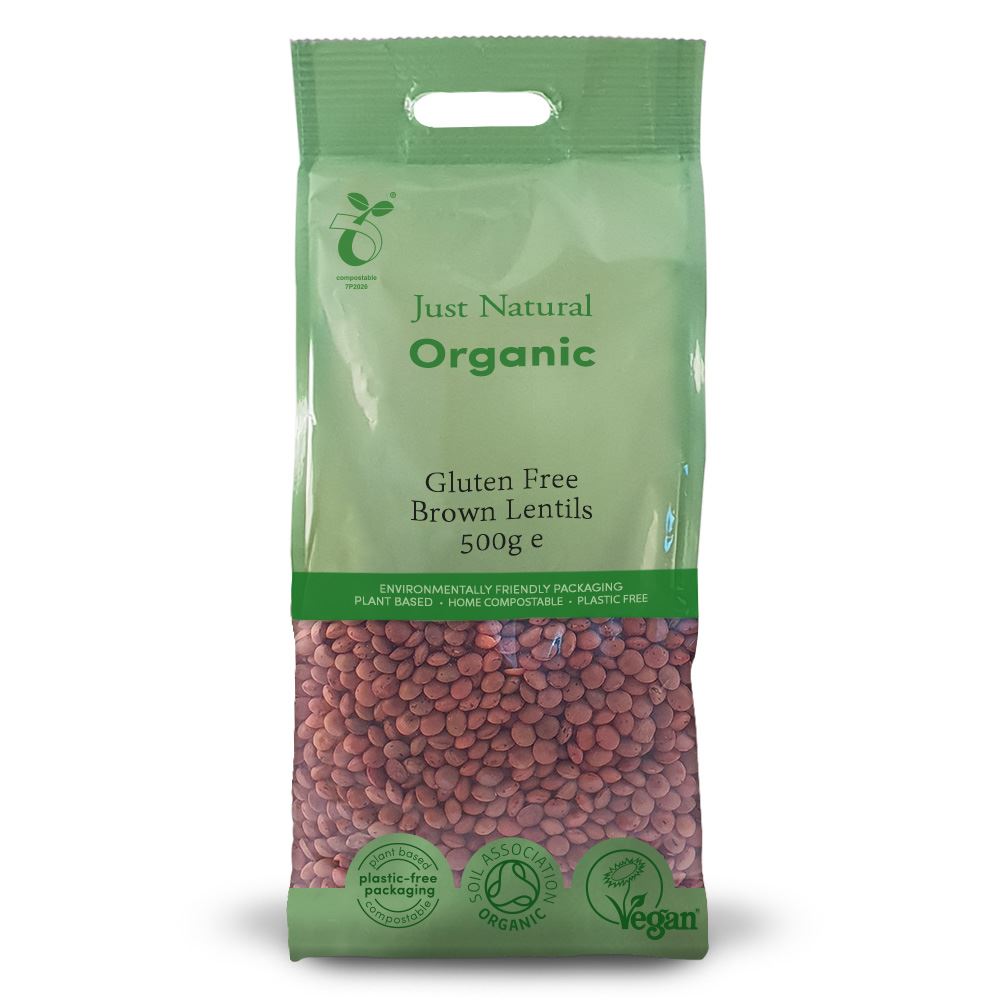 Just Natural Gluten Free Organic Gluten Free Brown Lentils 500g