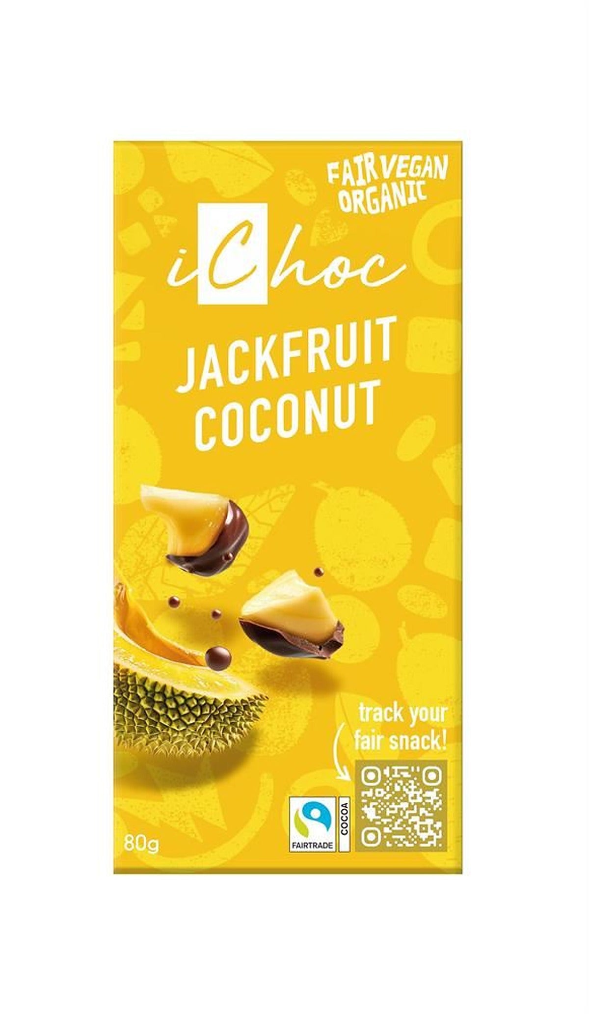 iChoc Jackfruit Lemon Coconut Chocolate Organic Vegan 80g