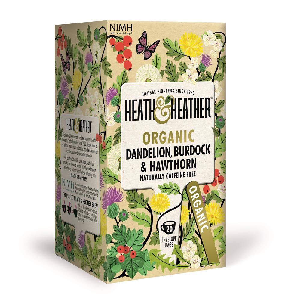Heath And Heather Organic Dandelion Burdock & Hawthorn 20 Bags