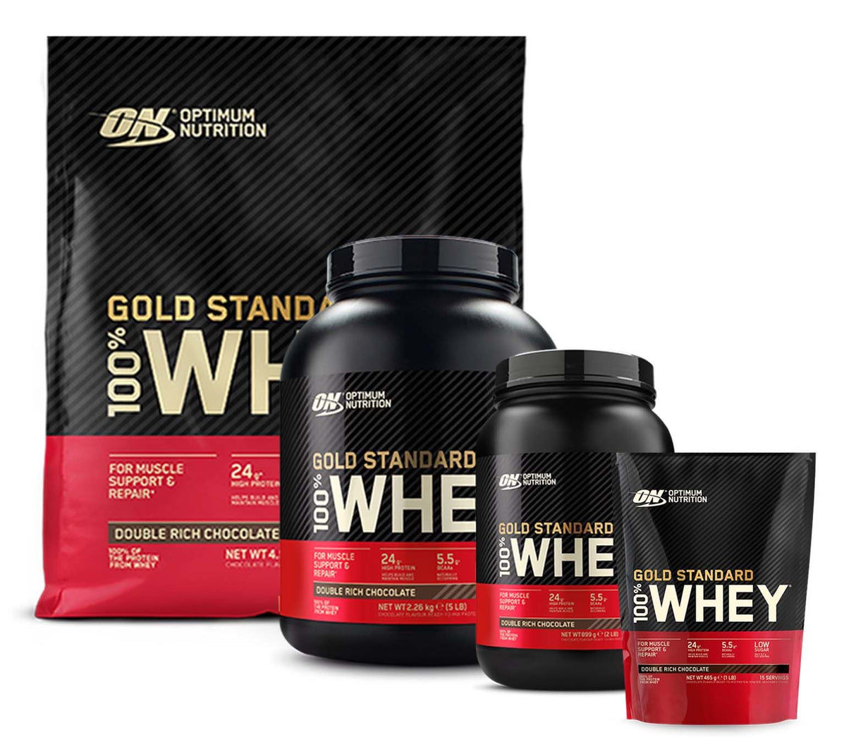 Optimum Nutrition Gold Standard 100% Whey Protein Powder - 900g/2.2kg/4.5kg