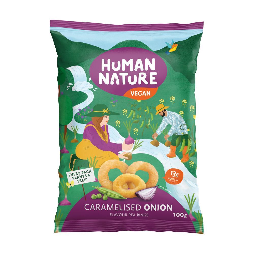 Human Nature Caramelised Onion Pea Rings 100g - 10 Pack