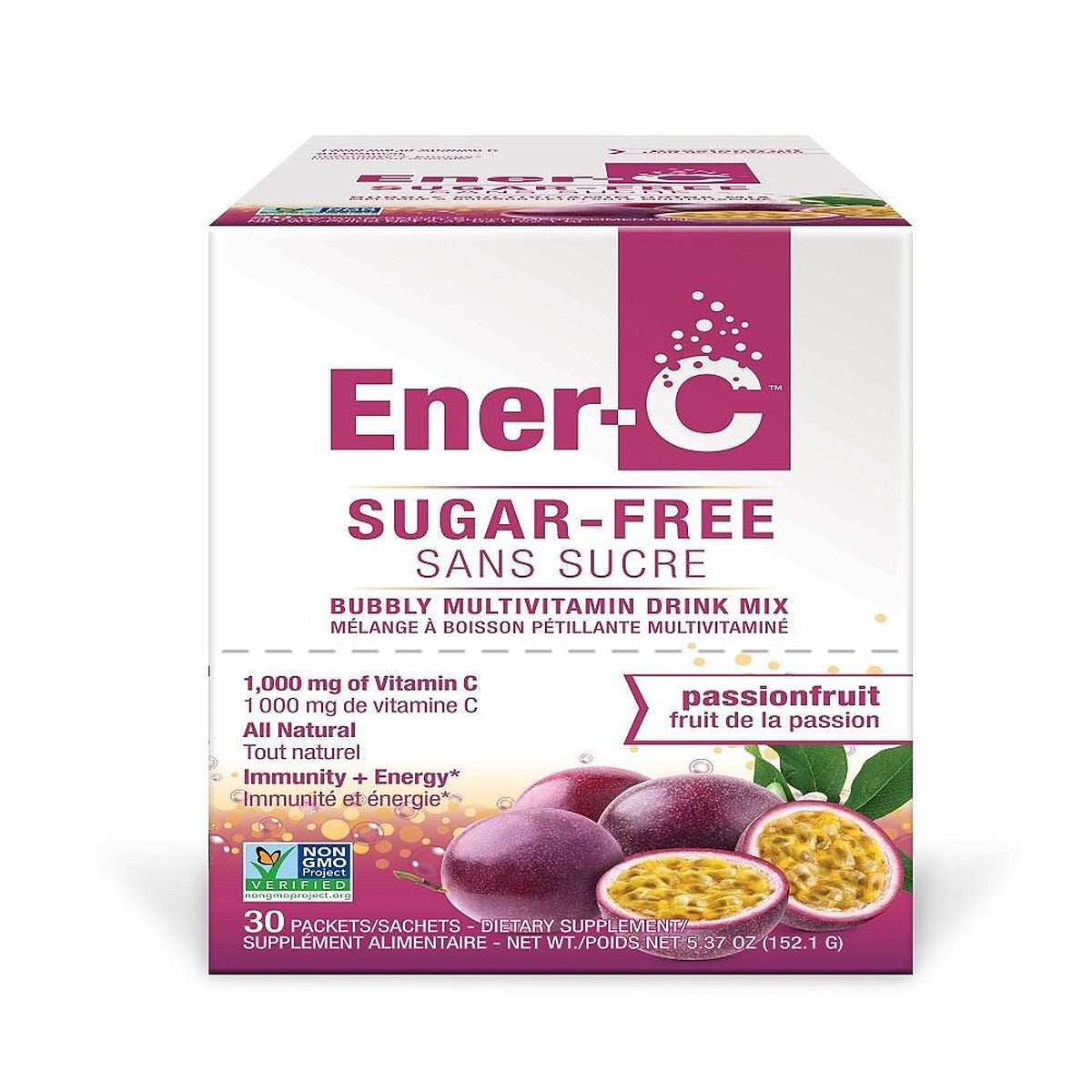 Ener-C Sugar Free Multivitamin Drink Vitamin C 1000mg Passion Fruit 30 Sachets