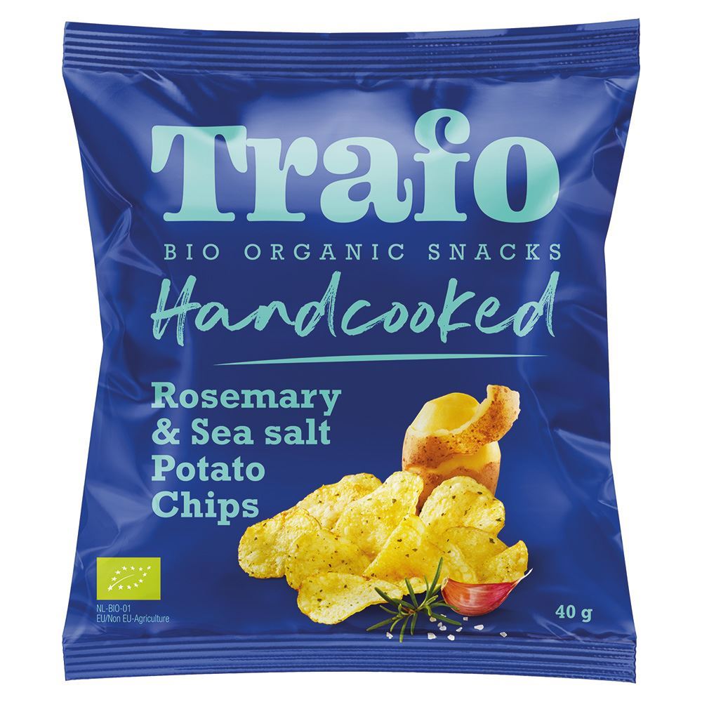 Trafo Organic Handcooked Rosemary & Himalaya Salt Crisps 40g - 15 Pack