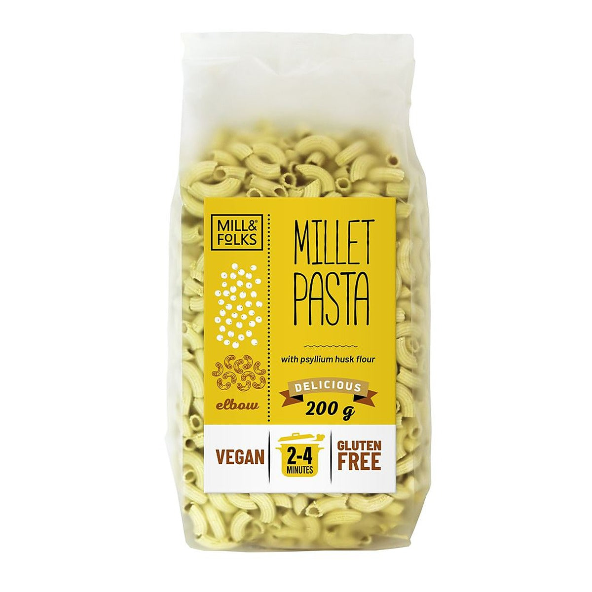 Mill & Folks llet Pasta Elbow 200g Gluten free Vegan
