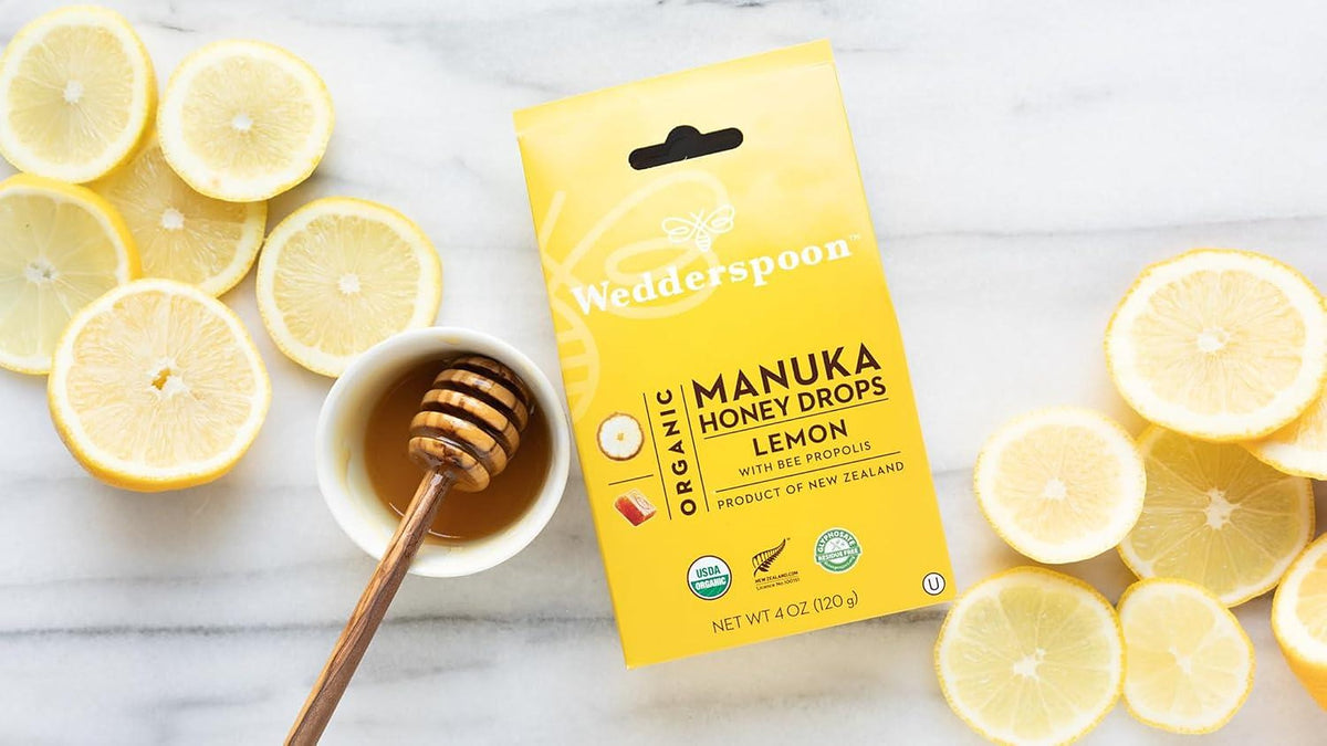 Wedderspoon Manuka Honey Drops Lemon & Bee Propolis 120g - image 6