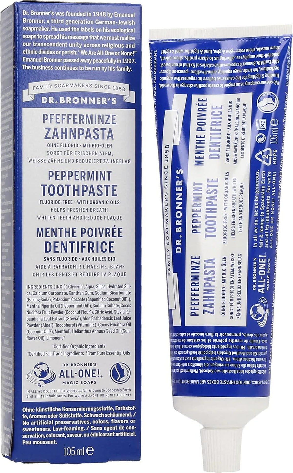Dr Bronner's Toothpaste Fluoride Free All Flavours 105ml - image 2