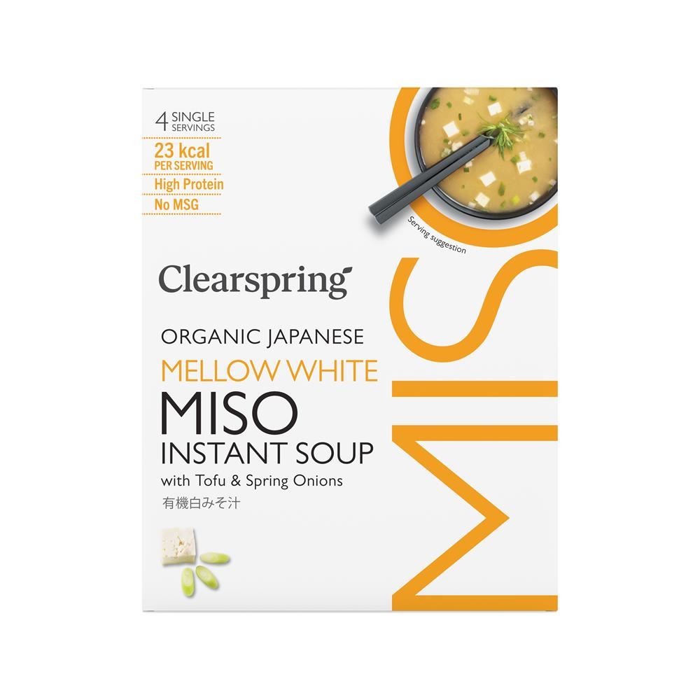 Clearspring Organic Miso Soup - White with Tofu 4 x 8g Pack