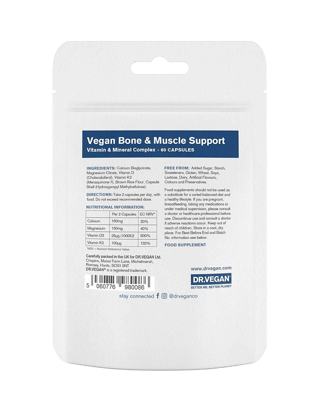 Dr. Vegan Bone & Muscle Support - 60 Capsules - image 4