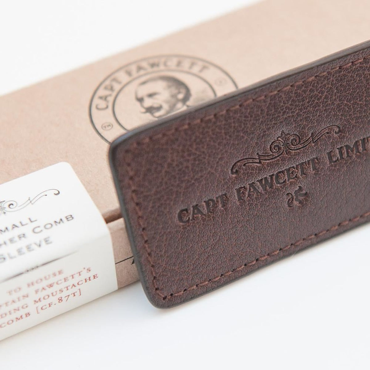 Captain Fawcett's Leather Case for Folding Moustache Beard Comb (CF.87T) - Made in England