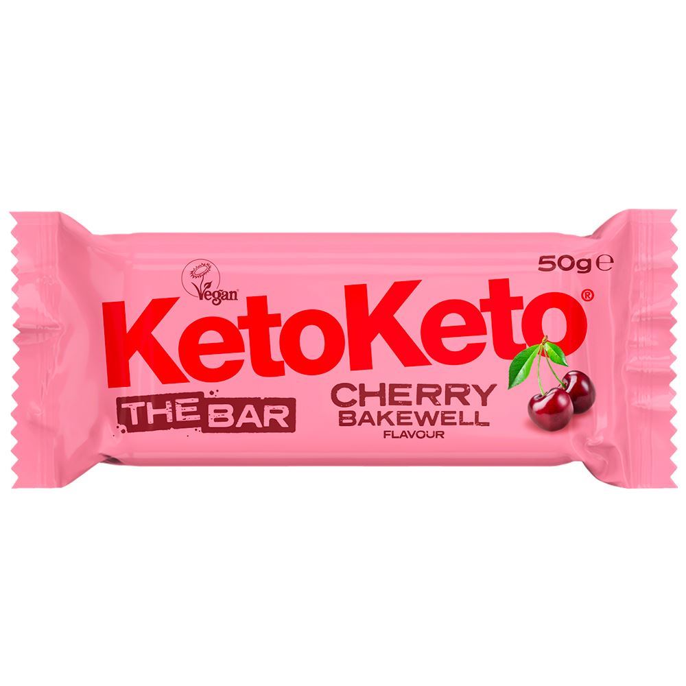 KetoKeto Cherry Bakewell Bar 50g - 12 Pack