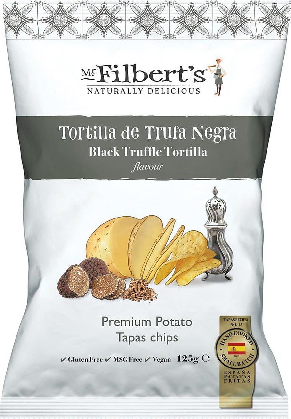 Mr Filberts Black Truffle Tortilla fFavour Crisps 125g - 10 Pack