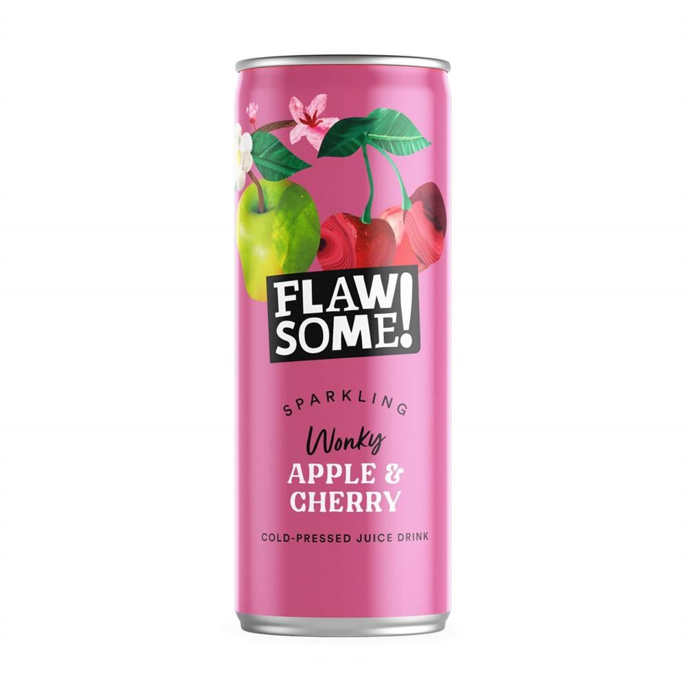 Flawsome! Apple & Sour Cherry Lightly Sparkling Juice Can 250ml