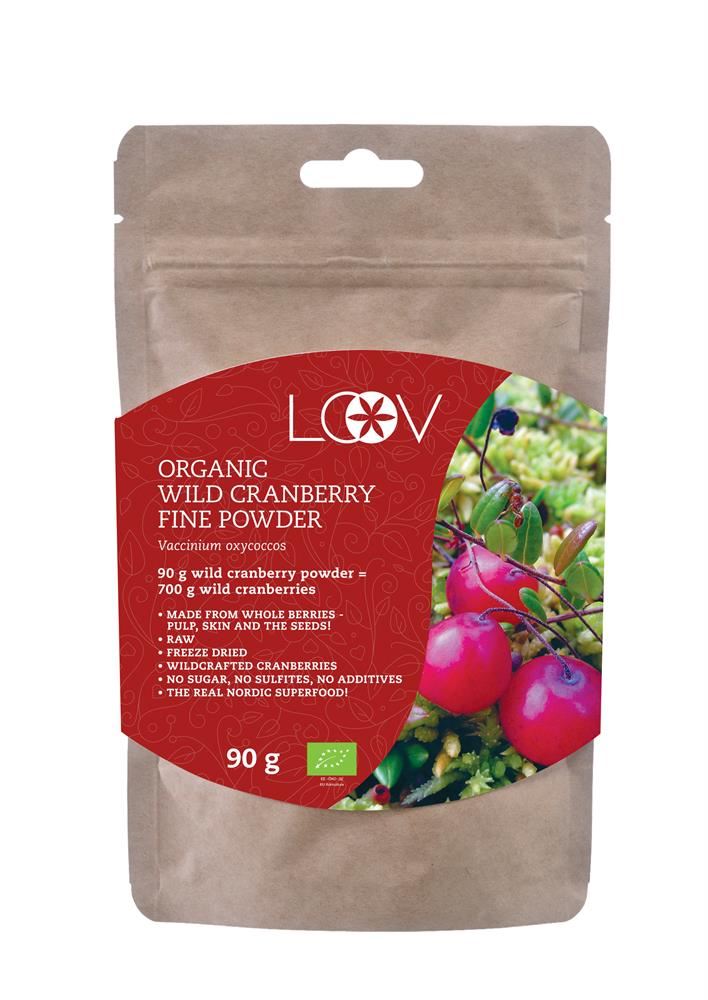 Loov Organic Wild Cranberry Freeze-Dried Powder 90g