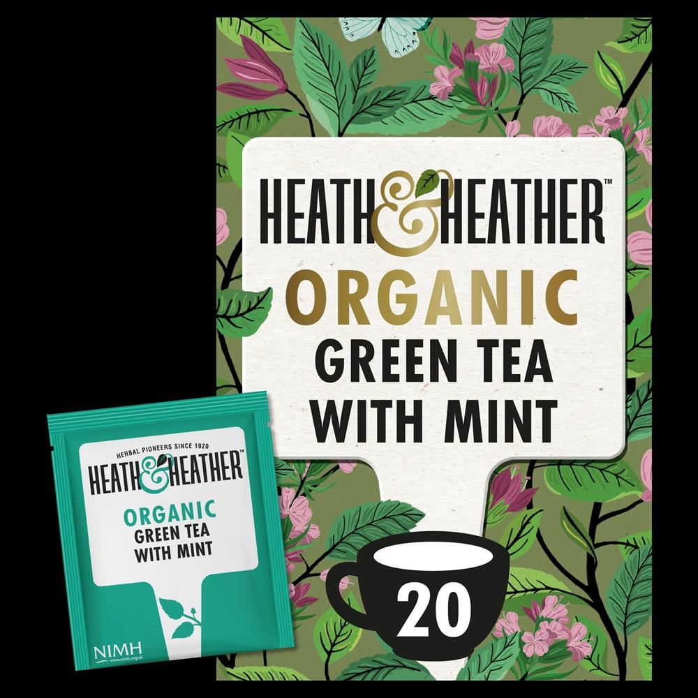 Heath And Heather Organic Green Tea & Mint 20 Bags