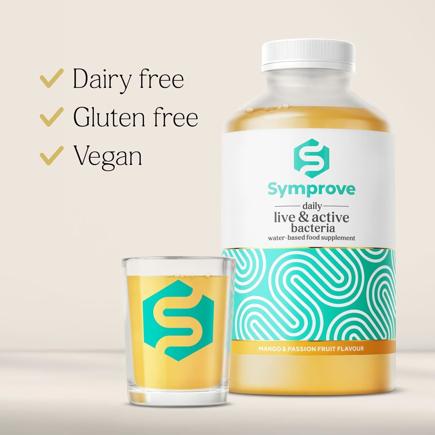 Symprove Mango and Passionfruit Probiotic Drink with Live Bacteria 500ml - Pack of 4