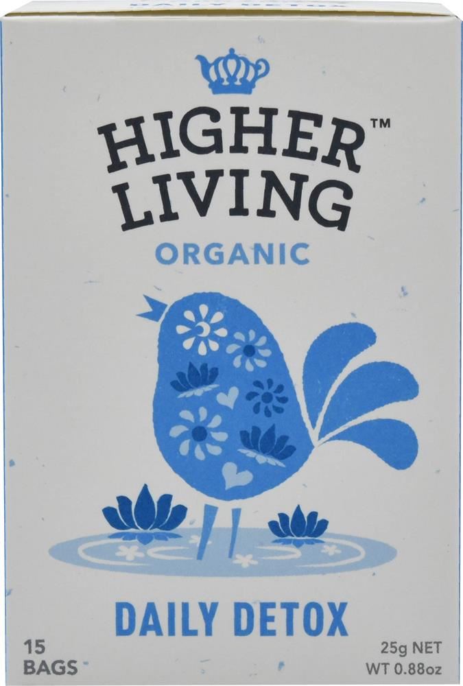 Higher Living Daily Detox Organic Infusion - 15 Enveloped Teabags