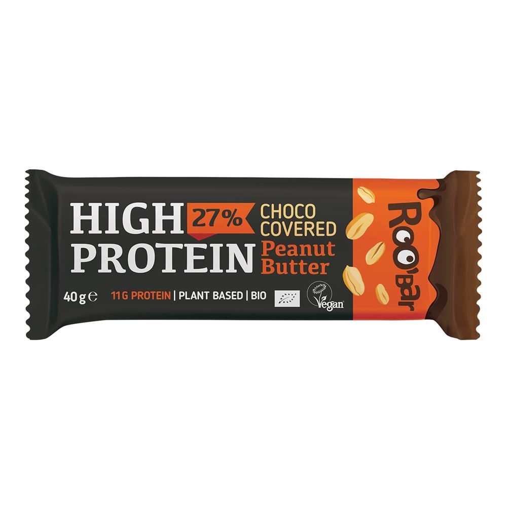Roobar High Protein Chocolate Peanut Bar 40g - 16 Pack