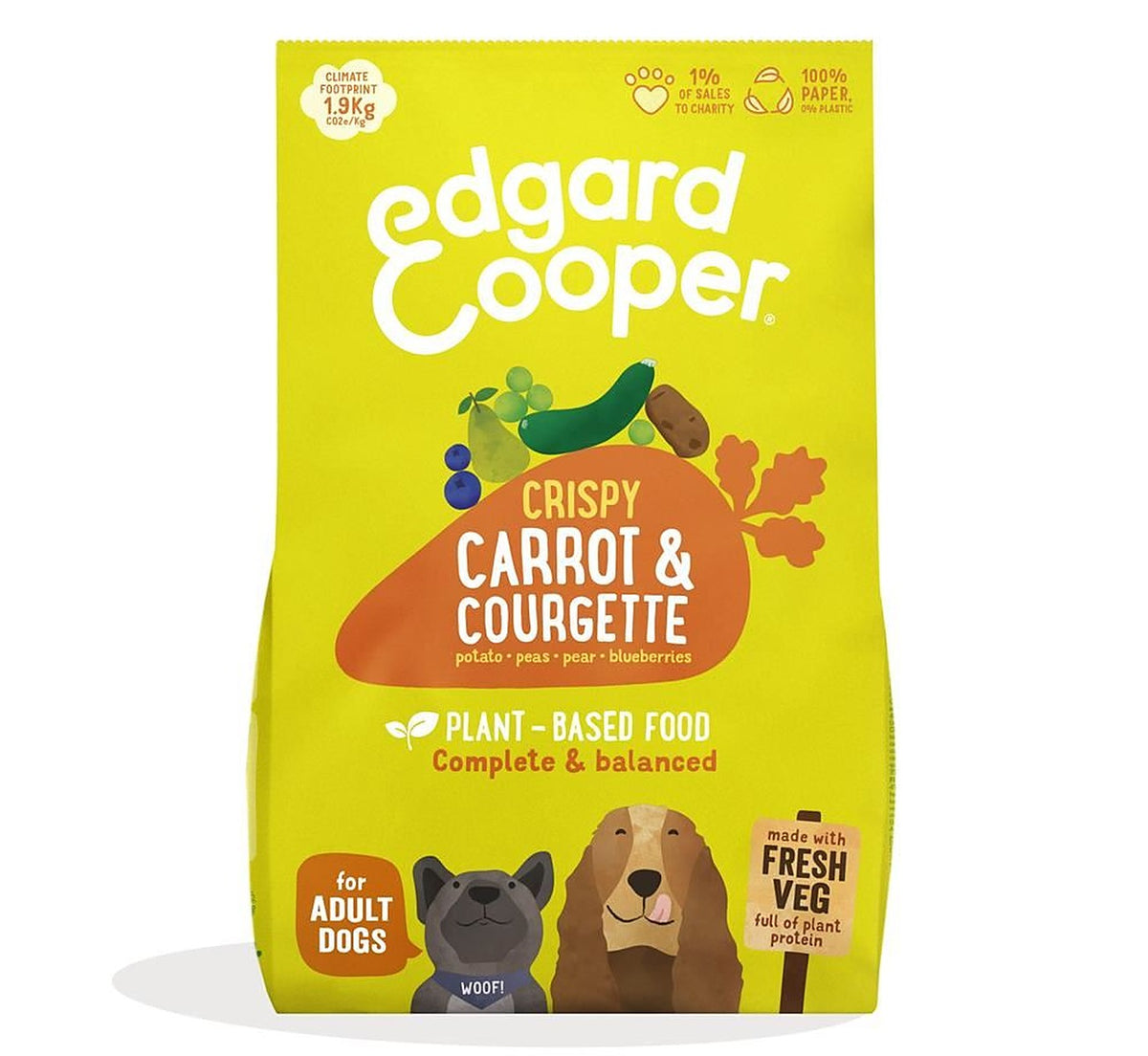 Edgard & Cooper Plant-Based Dog Food Fresh Carrot and Courgette 1kg