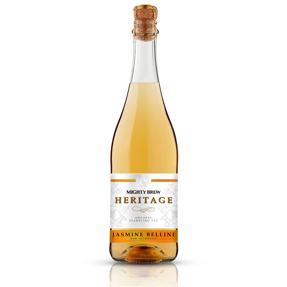 Mighty Brew Heritage Jasmine Bellini Organic Kombucha Non-Alc 750ML