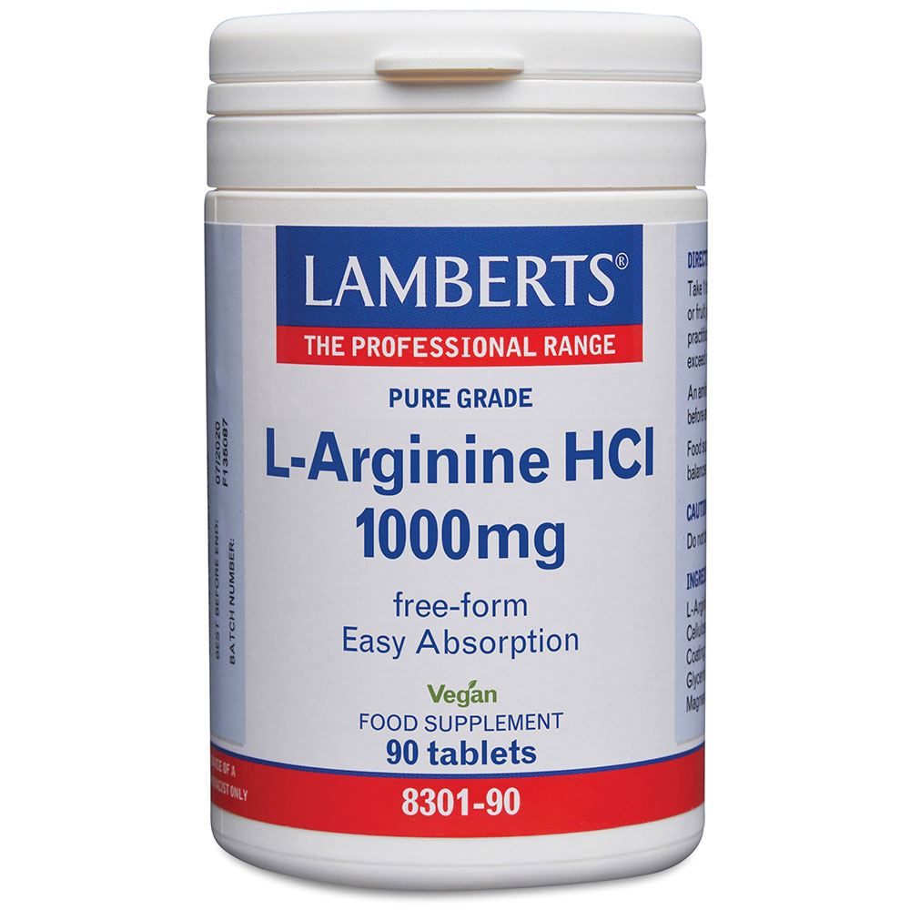 Lamberts L-Arginine HCl 1000mg 90 tablets