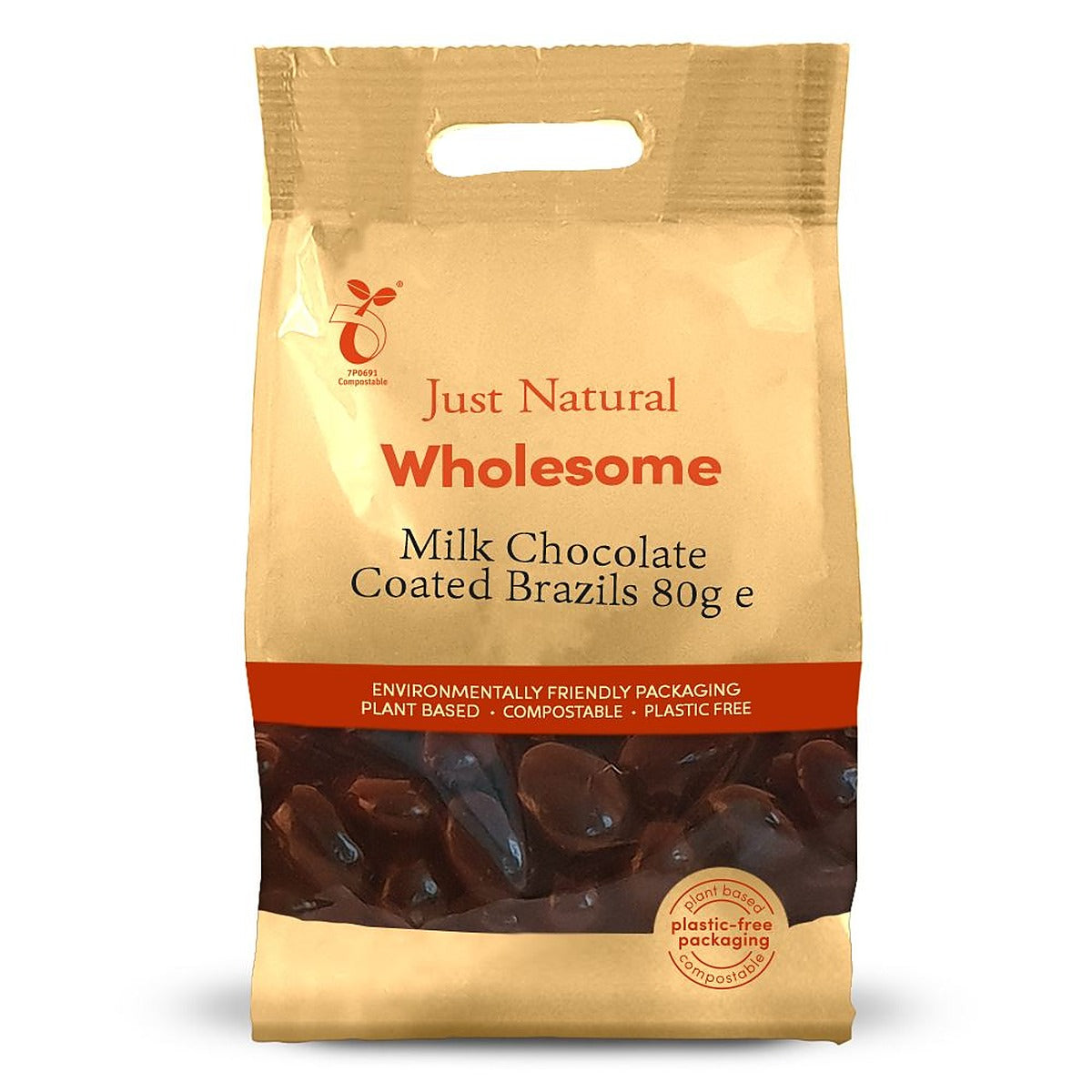 Just Natural Wholesome Milk Chocolate Coated Brazils 80g