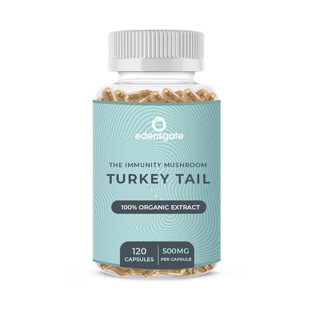 Edens Gate Turkey Tail Mushroom Capsules - Premium Extract - 120 Capsules