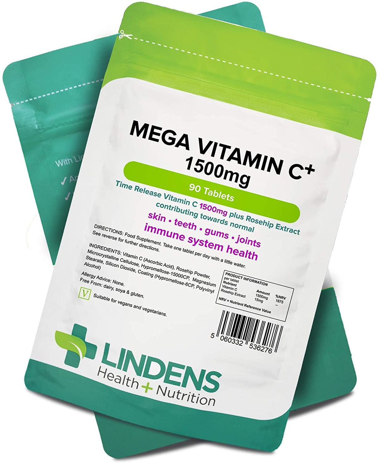 Lindens Mega Vitamin C+ 1500mg - 90 Tablets