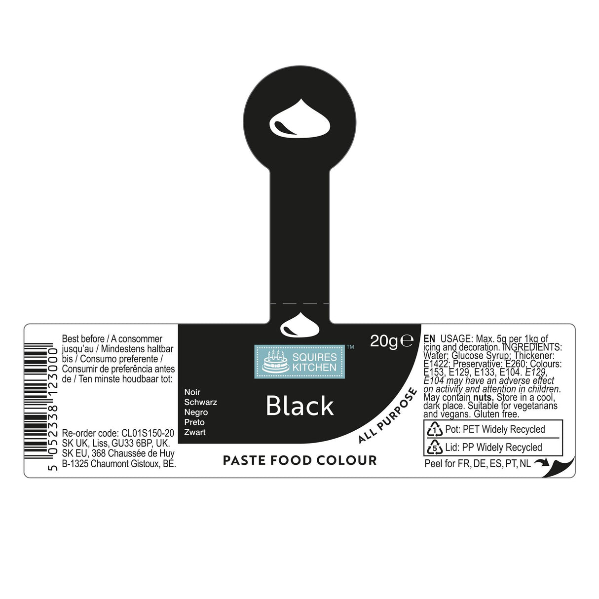 Squires Kitchen Food Colouring Paste Gel 20g - All Shades