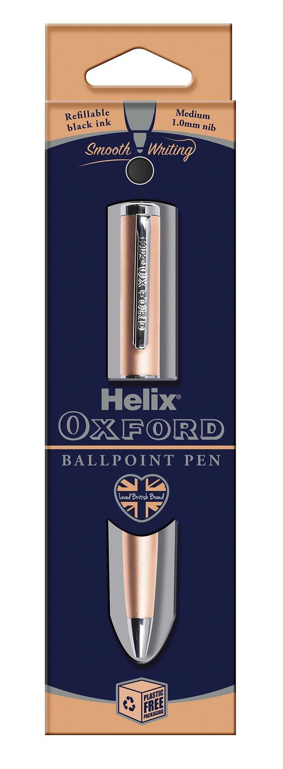 Helix Oxford Premium Ballpoint Rose Gold Pen - Black Ink
