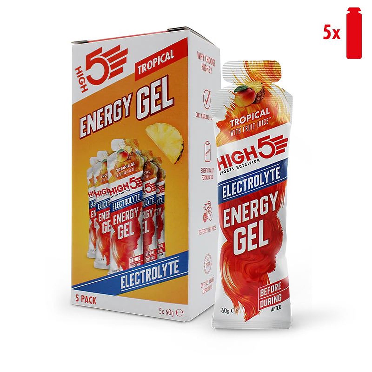 High 5 Energy Gel Electrolyte 60g - All Flavours - Pack of 5 - image 5