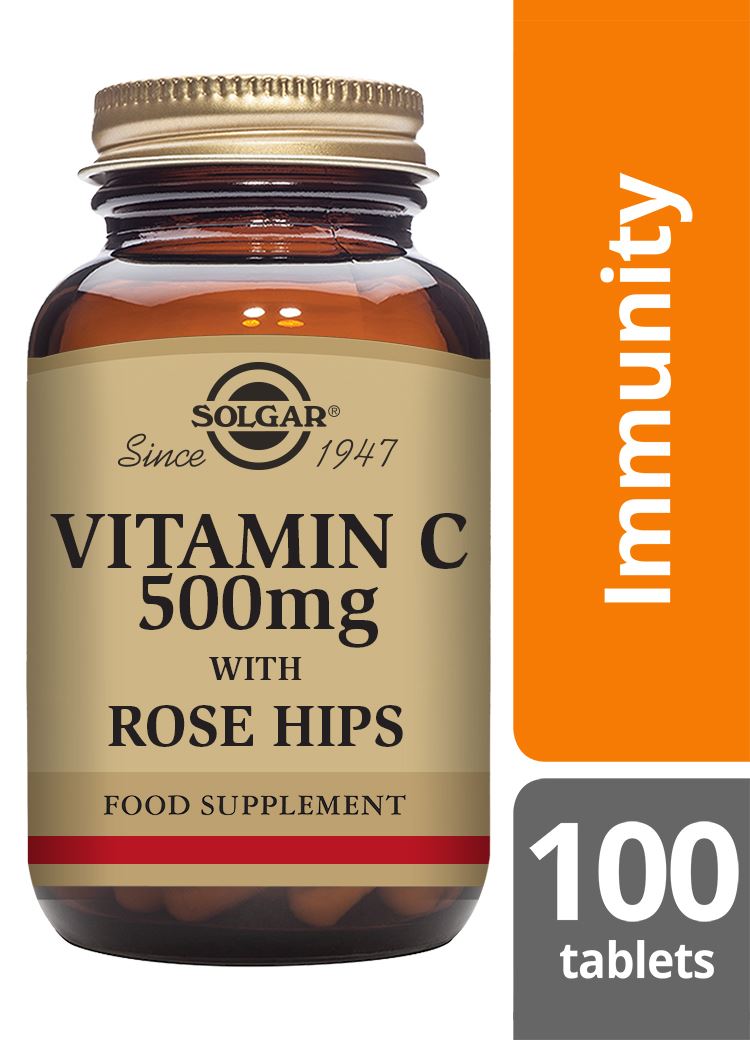 Solgar Vitamin C 500 mg with Rose Hips - 100 Tablets